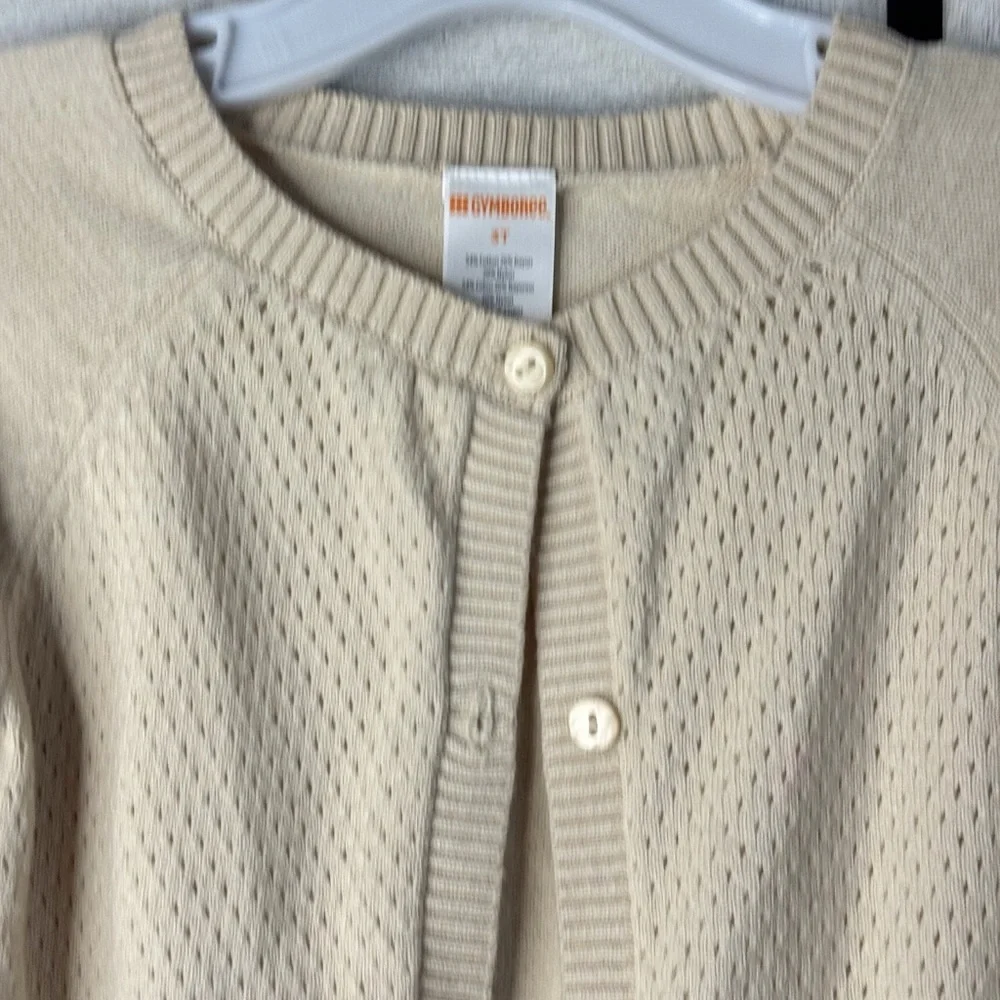 Gymboree Girls Oatmeal Knit Cardigan Sweater Button Front Size 3T Neutral